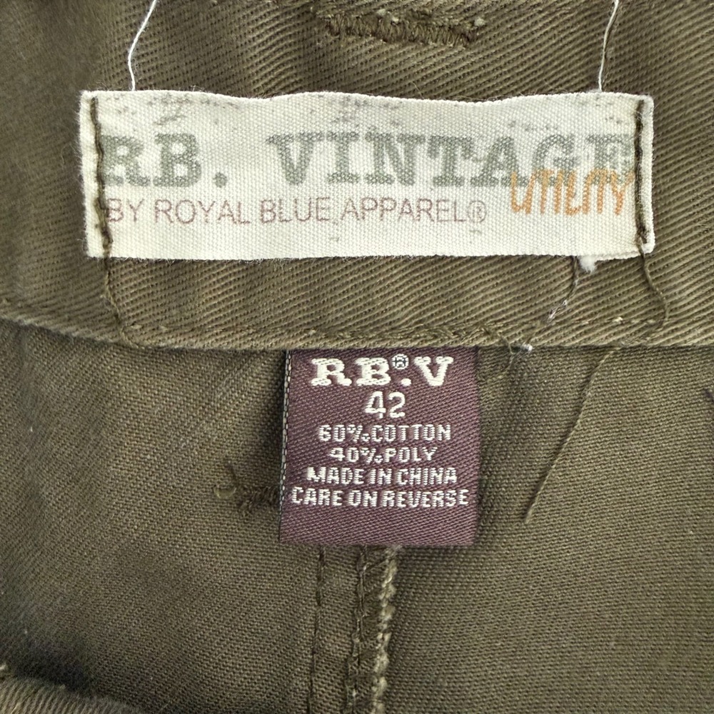 RB Vintage Cargo Shorts Mens 42 Olive Baggy Utility Y2K Gorpcore Longline 40x14 - Picture 3 of 6